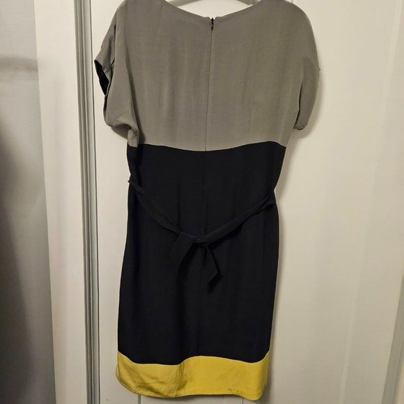 Planet Silk Navy & Gray Dress Size 16 - Picture 2 of 9